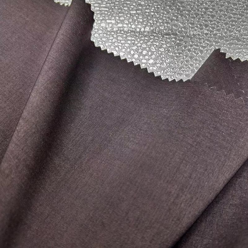 Tecido de poliéster de malha de malha reciclado Elastano Tecido simples 170D*170D+40D Para vestuário