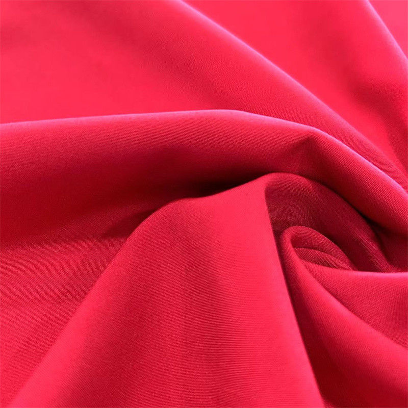 130GSM Soft Feel Tecido PET reciclado 100D 20D 4 Way Stretch Plain Polyester Spandex Tecido