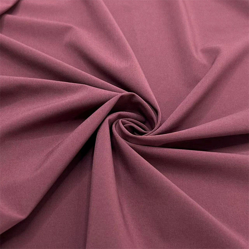 Tecido de tecido liso de poliéster reciclado sustentável 50D Four Way Stretch para roupas esportivas