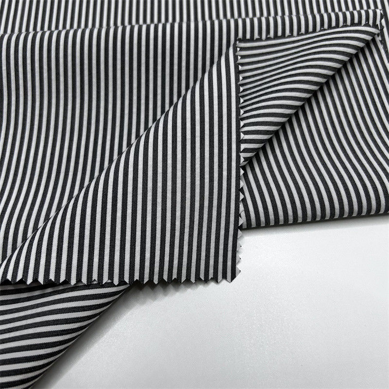 150D Cationic Recycled Polyester Vertical Strip Fabric Efeito de duplo tom em calças e calções
