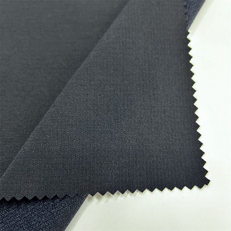 Tecido de montanhismo de nylon semi-brilhante com quadros, textura elástica espessa para roupas de exterior